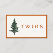 森テーマパーティスナックバーカード – Tigs プレイスカード (正面)