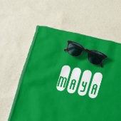 森パーソナライズされたとセージ緑のビーチタオル ビーチタオル (インサイチュ)