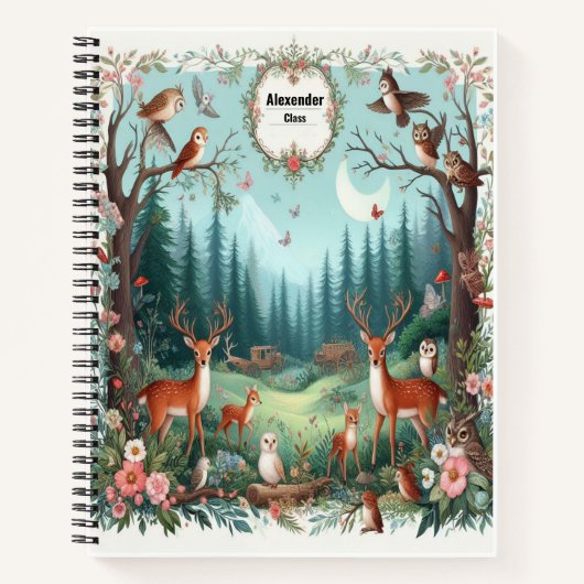 森パーソナライズされたに魅了された森林 ノートブック (正面)