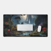 森パーソナライズされたの机のマットの古代遺跡 デスクマット (キーボード&マウス)