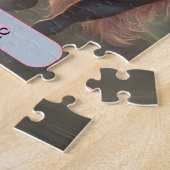 森パーソナライズされたの白ユニコーン ジグソーパズル (側面)