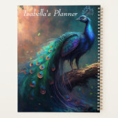 森パーソナライズされたの神秘的な美しい孔雀 プランナー手帳 (裏面)