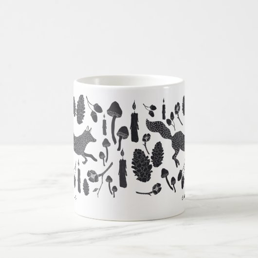 森パーソナライズされた林キツネ動物 コーヒーマグカップ (中央)