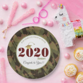 森パーソナライズされた迷彩パターン卒業 ペーパープレート (パーティー)