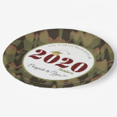 森パーソナライズされた迷彩パターン卒業 ペーパープレート (アングル)