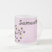 森フクロウの森フクロウすりガラスのコーヒーマグカップ フロストグラスマグカップ (正面右)