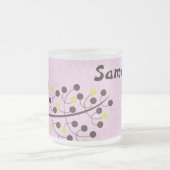 森フクロウの森フクロウすりガラスのコーヒーマグカップ フロストグラスマグカップ (中央)