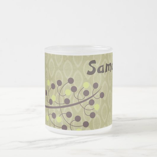 森フクロウの森フクロウすりガラスのコーヒーマグカップ フロストグラスマグカップ (中央)