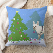 森フランスのの飾ブルドッグの木 クッション (ブランケット)