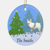 森フランスのの飾ブルドッグの木 セラミックオーナメント (左)