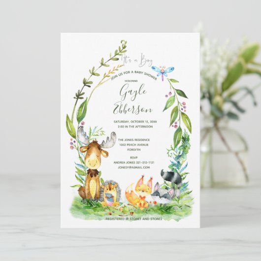 森フレンドリーの赤ちゃんシャワー 招待状 (スタンド正面)