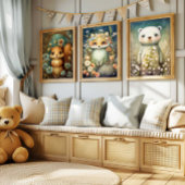 森ベビーリスの花 |リスの壁のプリント ポスター