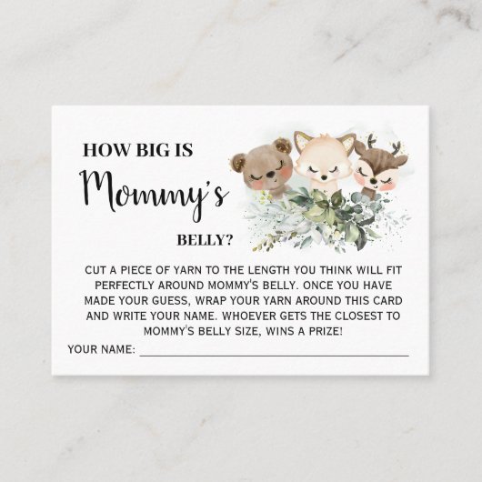 森ママのベリーゲームのバイリンガルカードはどれくらい大きい プレイスカード (正面)