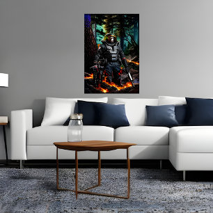 森モダンの戦士   AIアートポスター ポスター