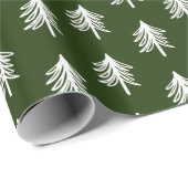森モダングリーンクリスマスツリーラッピング紙 ラッピングペーパー (ロールコーナー)