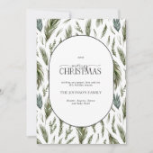 森モダン植物学アーチメリークリスマス シーズンカード (正面)