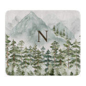 森モノグラムのと山の自然水色 カッティングボード (正面)