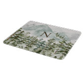 森モノグラムのと山の自然水色 カッティングボード (角)