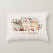 森モノグラムのフローラ植物姓 アクセントクッション (正面)