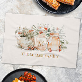 森モノグラムのフローラ植物姓 キッチンタオル