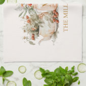 森モノグラムのフローラ植物姓 キッチンタオル (折り畳み)