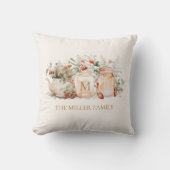 森モノグラムのフローラ植物姓 クッション (正面)