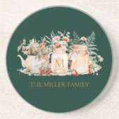 森モノグラムのフローラ植物姓 コースター (正面)