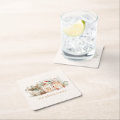 森モノグラムのフローラ植物姓 スクエアペーパーコースター (インサイチュ)