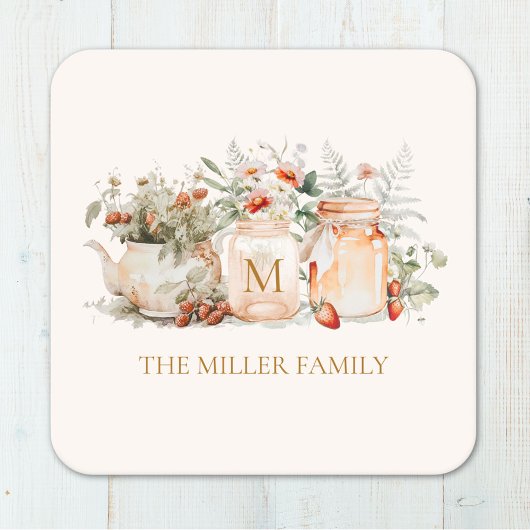 森モノグラムのフローラ植物姓 スクエアペーパーコースター