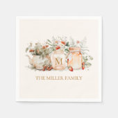 森モノグラムのフローラ植物姓 スタンダードカクテルナプキン (正面)