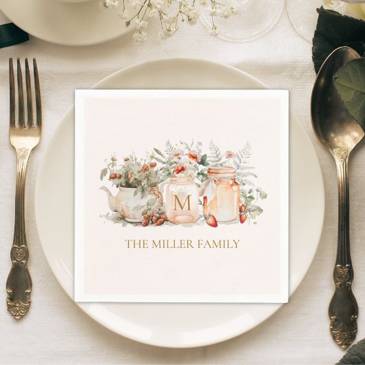 森モノグラムのフローラ植物姓 スタンダードカクテルナプキン