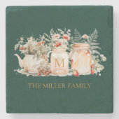 森モノグラムのフローラ植物姓 ストーンコースター (正面)