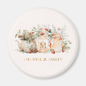 森モノグラムのフローラ植物姓 マグネット (正面)