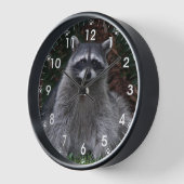 森ラクーン野生動物の写真とポープリント 壁時計 (傾斜)