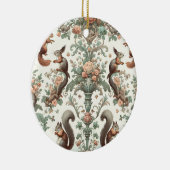 森リスビクトリアンタペストリー セラミックオーナメント (右)