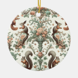 森リスビクトリアンタペストリー セラミックオーナメント
