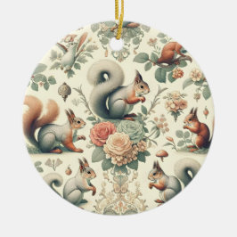 森リスビクトリアンタペストリー セラミックオーナメント