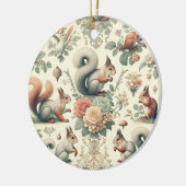 森リスビクトリアンタペストリー セラミックオーナメント (左)