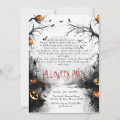 森不気味とカボチャの詩ハロウィーン 招待状 (正面)