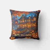 森不気味のヴィラ、カボチャ、ハロウィーン クッション (正面)
