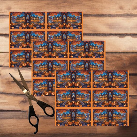 森不気味のヴィラ、カボチャ、ハロウィーン 薄葉紙