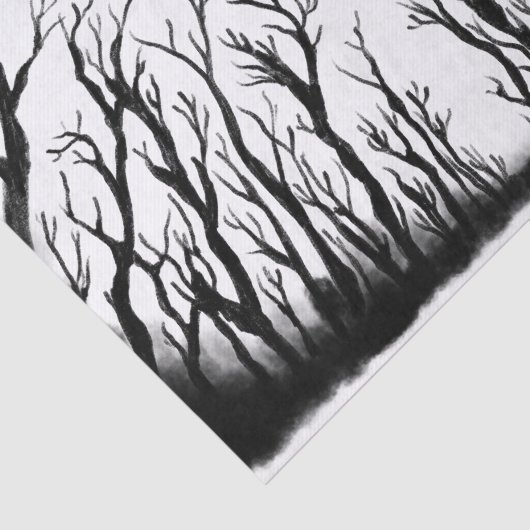 森不気味の怖い木の暗い影の分離 薄葉紙 (詳細)