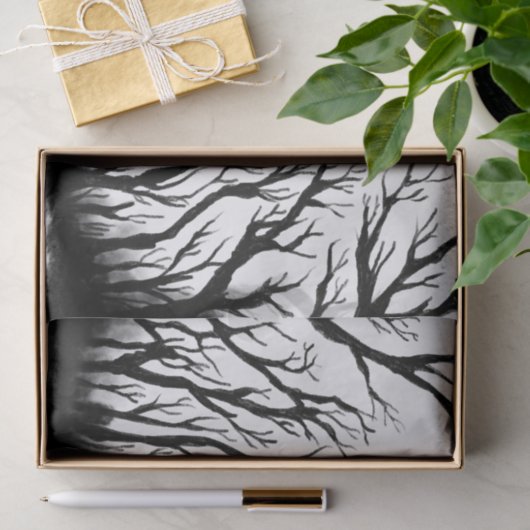 森不気味の怖い木の暗い影の分離 薄葉紙 (ギフト)