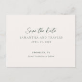 森伝統的の緑の結婚式の日付を保存 案内ポストカード (正面)