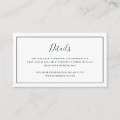 森伝統的緑エレガントな結婚式 エンクロージャーカード (正面)