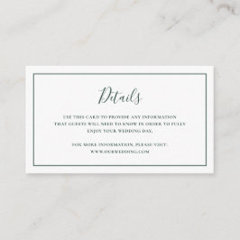 森伝統的緑エレガントな結婚式 エンクロージャーカード