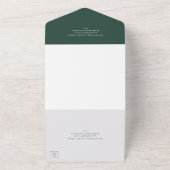 森伝統的緑エレガントな結婚式 オールインワン招待状 (外側)
