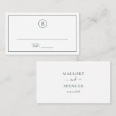 森伝統的緑エレガントな結婚式 プレイスカード (正面/裏面)