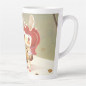 森失ったの小さな女の子 カフェラテマグ (右)