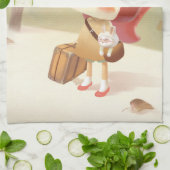 森失ったの小さな女の子 キッチンタオル (折り畳み)